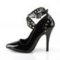 Preview: Sale SEDUCE-443 Pleaser high heels criss-cross pump eyelet-holes black patent 46