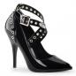 Preview: Sale SEDUCE-443 Pleaser high heels criss-cross pump eyelet-holes black patent 46