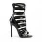 Preview: Sale SEXY-52 Pleaser Stilettoabsatz High-Heels Multiriemchen Käfig Sandaletten schwarz Lack 39