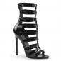 Preview: Sale SEXY-52 Pleaser Stilettoabsatz High-Heels Multiriemchen Käfig Sandaletten schwarz Lack 39