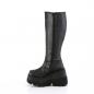Preview: Auktion SHAKER-100WC DemoniaCult extraweite Keil-Plateau Kniehohe Stiefel schwarz Matt 42