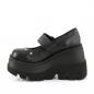 Preview: Sale SHAKER-23 DemoniaCult Damen Keil-Plateaupumps schwarz Lederoptik Sternnieten 41