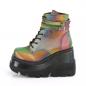 Preview: Sale SHAKER-52 DemoniaCult wedge platform lace-up ankle boot rainbow reflective 41