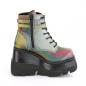 Preview: Sale SHAKER-52 DemoniaCult wedge platform lace-up ankle boot rainbow reflective 41