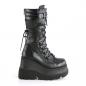 Preview: Sale SHAKER-70 DemoniaCult Damen Keil-Plateau Schnür-Stiefel Spikes schwarz Lederoptik 36