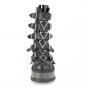 Preview: Auktion SLACKER-160 DemoniaCult vegane Damen Plateau Stiefel Dreiecksringe Metall schwarz Lack Lederlook 38