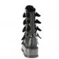 Preview: Auktion SLACKER-160 DemoniaCult vegane Damen Plateau Stiefel Dreiecksringe Metall schwarz Lack Lederlook 38