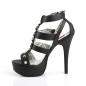 Preview: Sale TEEZE-42W Pleaser Pink Label vegan platform strappy sandal metal rings studs black matte 46