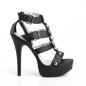 Preview: Sale TEEZE-42W Pleaser Pink Label vegan platform strappy sandal metal rings studs black matte 46