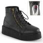 Preview: Sale V-CREEPER-571 DemoniaCult Damen Plateau Schnürstiefeletten schwarz Lederoptik 39