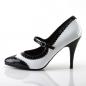 Preview: Sale VANITY-442 Pleaser Damen High-Heels Riemchenpumps Bi-Color schwarz-weiß Lack 35