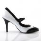 Preview: Sale VANITY-442 Pleaser Damen High-Heels Riemchenpumps Bi-Color schwarz-weiß Lack 35