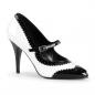 Preview: Sale VANITY-442 Pleaser Damen High-Heels Riemchenpumps Bi-Color schwarz-weiß Lack 35