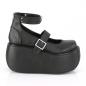 Preview: Sale VIOLET-32 DemoniaCult vegane Damen Riemchen Plateau Pumps O-Ring schwarz Lederoptik 39