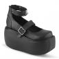 Preview: Sale VIOLET-32 DemoniaCult vegane Damen Riemchen Plateau Pumps O-Ring schwarz Lederoptik 39