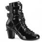 Preview: Sale VIVIKA-128 DemoniaCult vegane Damen Stiefeletten Ketten Sargschnallen schwarz Lack 41