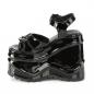 Preview: Auktion WAVE-09 DemoniaCult High Heels Plateausandaletten Herzring Ketten schwarz Lack 36