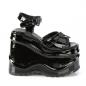 Preview: Auktion WAVE-09 DemoniaCult High Heels Plateausandaletten Herzring Ketten schwarz Lack 36