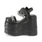 Preview: Sale WAVE-20 DemoniaCult wedge platform bat ankle strap sandal moon chain black matte 38