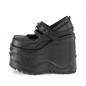Preview: Sale WAVE-48 DemoniaCult Damen Plateaupumps Riemchen Stachel D-Ring schwarz Lederlook 37