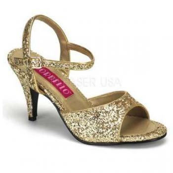 Sale KITTEN-35G Bordello edle Damen Glitter Riemchen Sandaletten gold Glitter 37