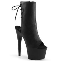 ADORE-1018 Pleaser high heels platform open toe ankle boot black matte