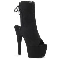 ADORE-1018FS Pleaser High-Heels Platform Ankle Boots black Velours