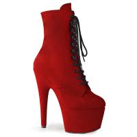 ADORE-1020FS Pleaser high heels platform ankle boot red suede