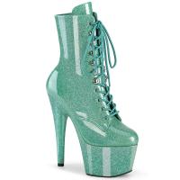 ADORE-1020GP Pleaser Damen High Heels Plateaustiefeletten aqua Glitter Lack