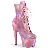 ADORE-1020HG Pleaser high heels platform ankle boot baby pink holo matte