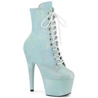 ADORE-1020SDG Pleaser high heels ankle boot baby blue sawdust glitter