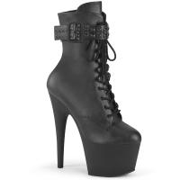 ADORE-1020STR Pleaser high heels ankle boot pyramid studs black matte