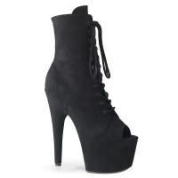 ADORE-1021FS Pleaser high heels platform peep toe ankle boot black suede