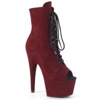 ADORE-1021FS Pleaser high heels platform peep toe ankle boot burgundy suede