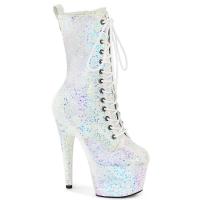 ADORE-1040-IG Pleaser Damen High Heels Plateaustiefeletten opal irisierenden Glitter