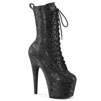 ADORE-1040LPH Pleaser Damen High Heels Plateaustiefeletten schwarz Holo Leoprint