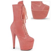 ADORE-1045VEL Pleaser vegan high heels ankle boot protector dusty pink velvet
