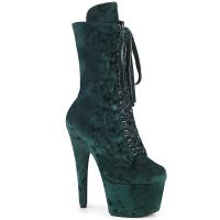 ADORE-1045VEL Pleaser vegan high heels ankle boot protector emerald green velvet