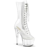 ADORE-1050C Pleaser vegane High Heels transparenter wadenhohe Plateaustiefel