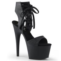 ADORE-700-14 Pleaser high heels platform lace-up sandal black matte