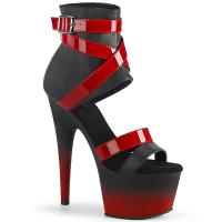 ADORE-700-15 Pleaser Bi-Color High-Heels Sandaletten schwarz Lederoptik rot Lack