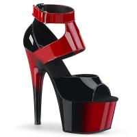 ADORE-700-16 Pleaser high heels platform ankle strap sandal black red patent
