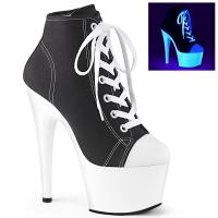 ADORE-700SK-02 Pleaser High-Heels Plateau Stiefeletten Sneaker schwarz weiß Neon