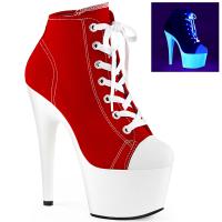 ADORE-700SK-02 Pleaser High-Heels Ankle Boots Sneaker red neon white