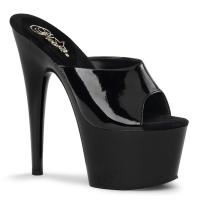 ADORE-701 Pleaser high heels platform slide mules black patent