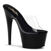 ADORE-701 Pleaser High-Heels Plateaupantoletten transparent klar schwarz