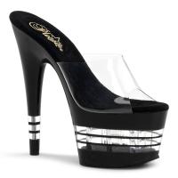 ADORE-701LN Pleaser high heels platform slide mules clear black