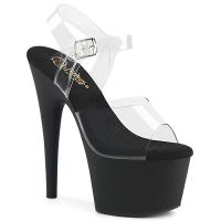 ADORE-708 Pleaser vegan Damen High-Heels Damen Plateausandaletten klar schwarz Matt