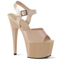 Sale ADORE-708N Pleaser High-Heels Plateausandaletten creme weiche Riemchen 40