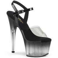 Sale ADORE-708T-2 Pleaser Plateausandaletten schwarz Rauch getönt Ombre Farbverlauf 40